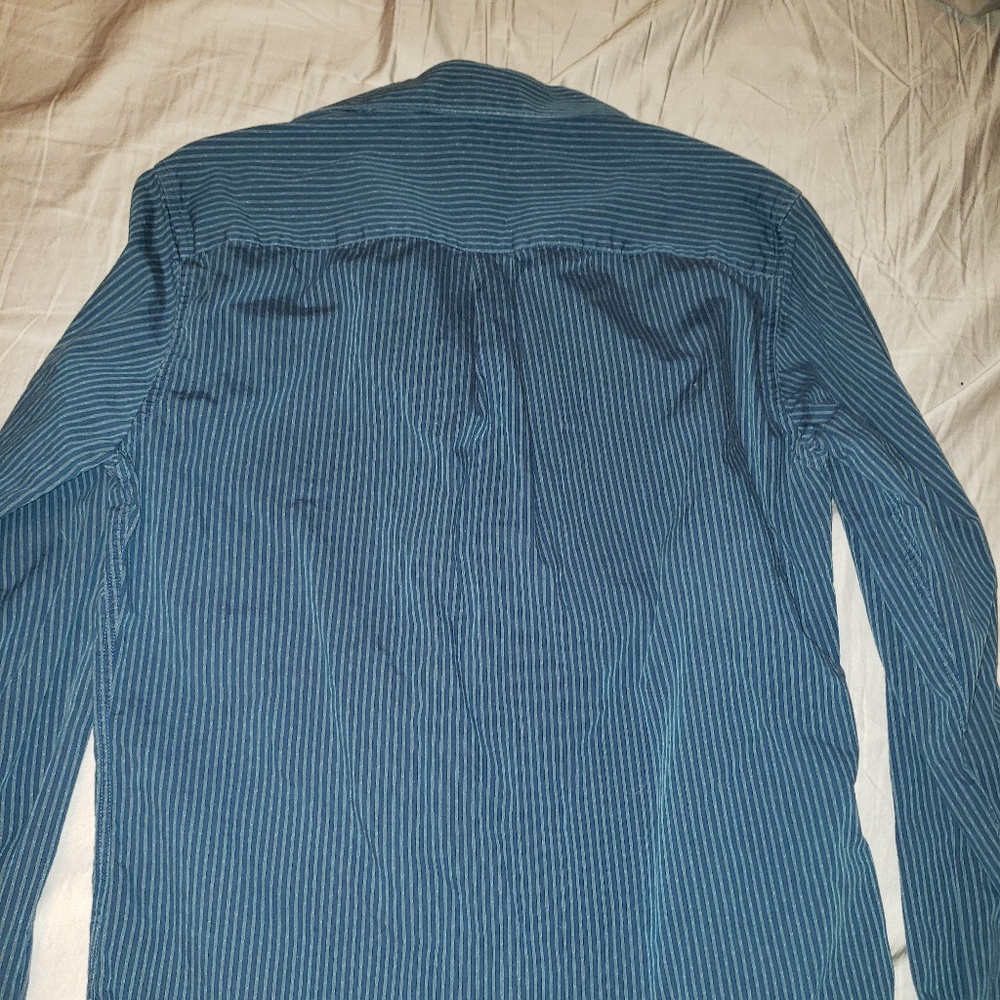 APT 9 Blue Striped Slim Fit Button Down Size S